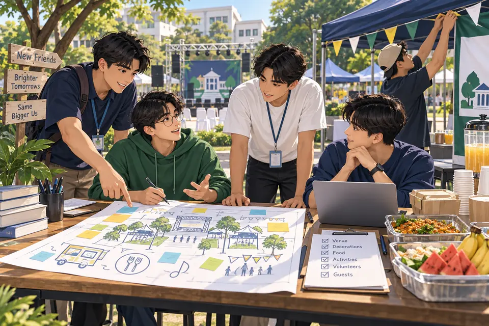 Lesson 22: Planning a Student Event — ภาพประกอบบทเรียน 22: วางแผนกิจกรรมนักเรียน