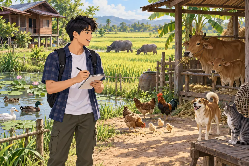 Lesson 29: Farm Animals Around Us — ภาพประกอบบทเรียน 29: สัตว์เลี้ยงในฟาร์มรอบตัวเรา