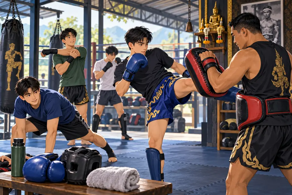 Lesson 57: Muay Thai Training and Respect — ภาพประกอบบทเรียน 57: การฝึกมวยไทยและความเคารพ