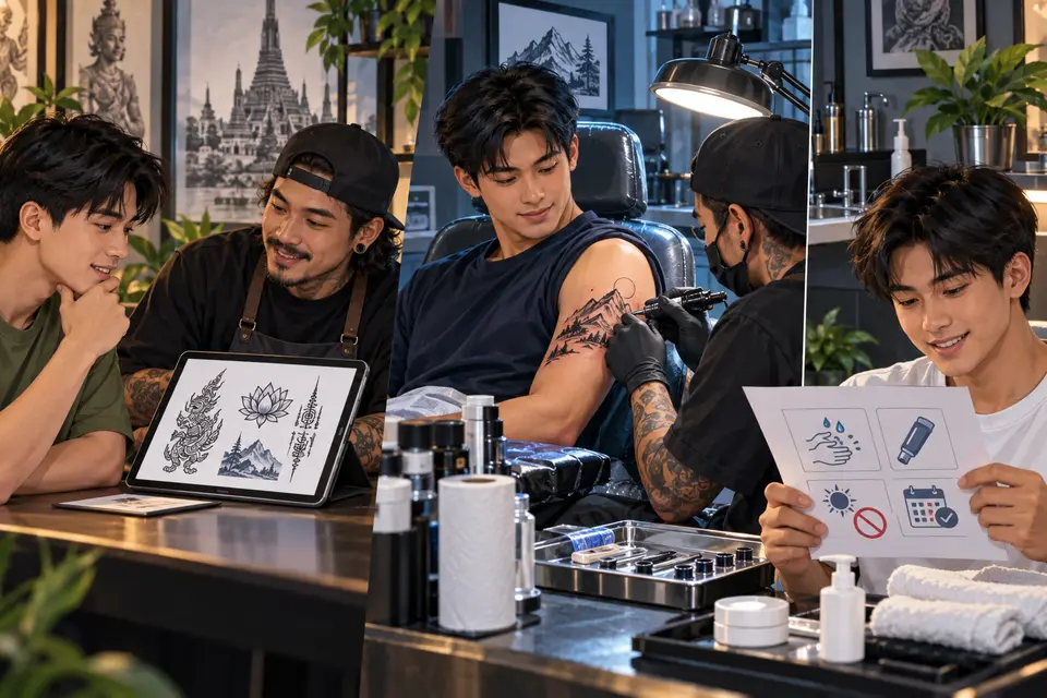 Lesson 58: Tattoos, Meaning, and Safe Choices — ภาพประกอบบทเรียน 58: รอยสัก ความหมาย และการตัดสินใจอย่างปลอดภัย