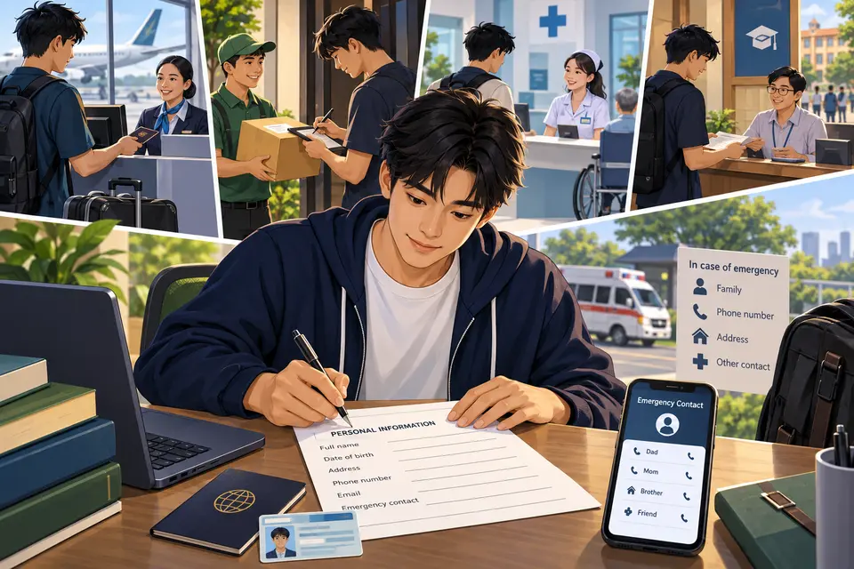 Lesson 65: Personal Information and Contact Details — ภาพประกอบบทเรียน 65: ข้อมูลส่วนตัวและข้อมูลติดต่อ